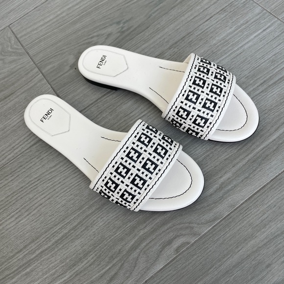Fendi Shoes - WORN ONCE: Fendi two-tone interwoven flat sandals